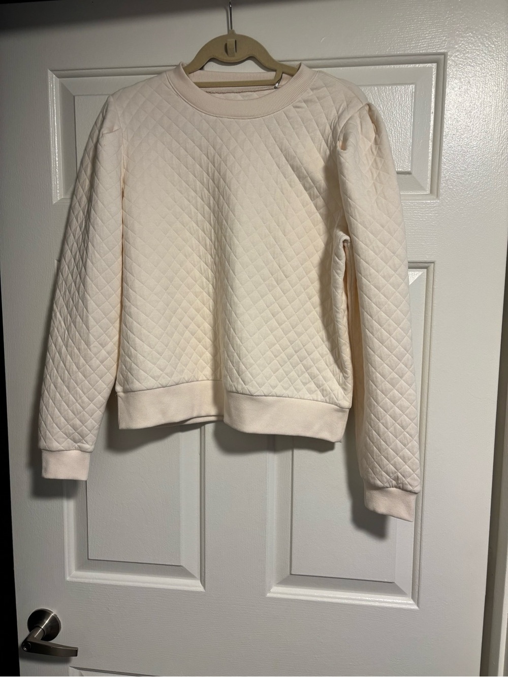 NEW Walter Hagen Quilted Crewneck Sweatshirt in Cream